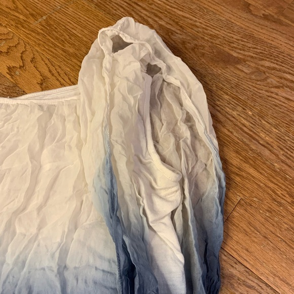 GIUSY Made in Italy Silk Ombre Blouse - Blue & White - Size S - Picture 5 of 8